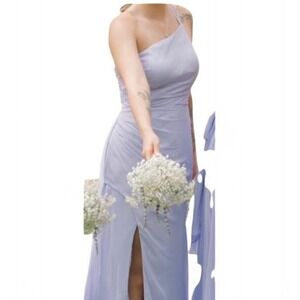 Lilac one shoulder maxi dress